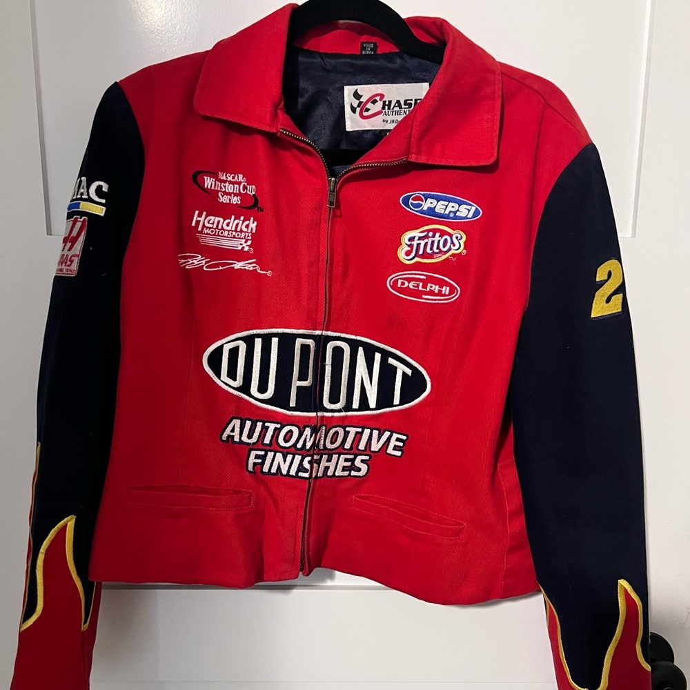 Vintage cropped race car jacket